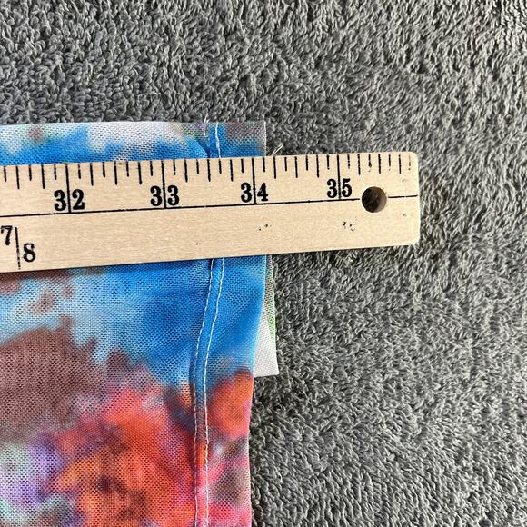 Love Highlight Pants Cover Up Womens XL Multicolor Mesh Sheer Ruffle Psychedelic - Picture 9 of 11